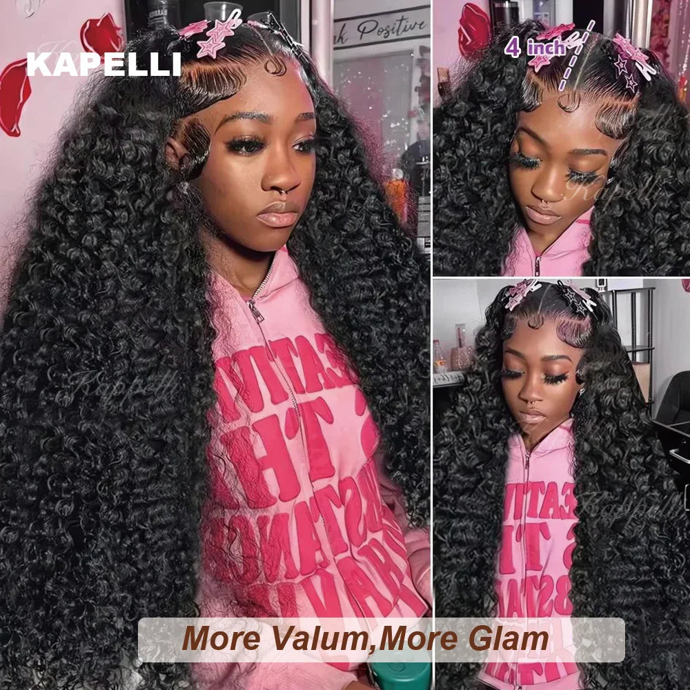 280% High Density 3C4A Burmese Curly Human Hair Wigs HD Transparent 13x4 13X6 Lace Front Wigs for Women Brazilian 100% Raw Hair