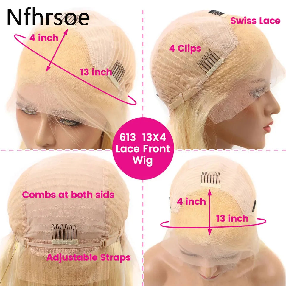 Colored 100% Human Hair Wig White Straight Short Bob 180 Density Transparent 13*4 Frontal Lace Wigs Cosplay For Women HD Wigs
