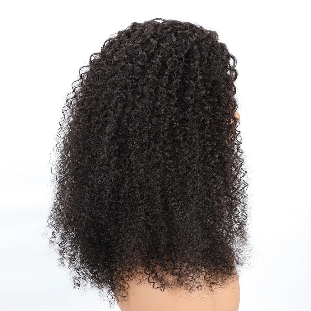3 In 1 Human Hair Half Wig 250% density Afro Kinky Curly Flip Over Wig Half Wigs With Drawstring Seamless Wear Go Glueless Wig