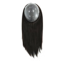 Straight Human Hair Wigs for Women Full PU Toupee 100% Real Human Hair Blonde Human Hair Replacement System Unit Natural Brown